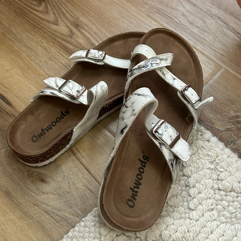 White Marble Sandals